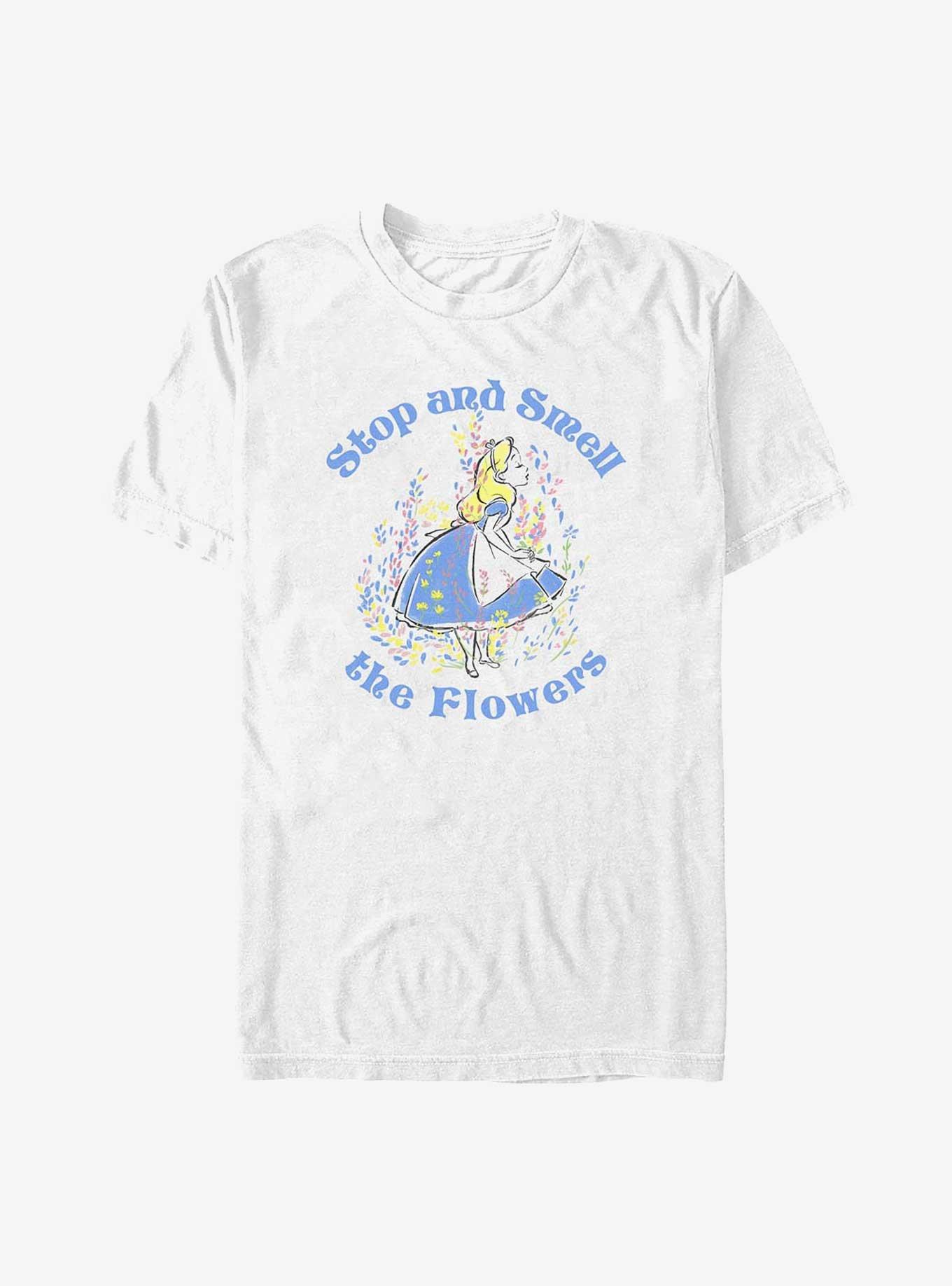 Disney Alice In Wonderland Pastel Stop & Smell The Flowers T-Shirt, , hi-res