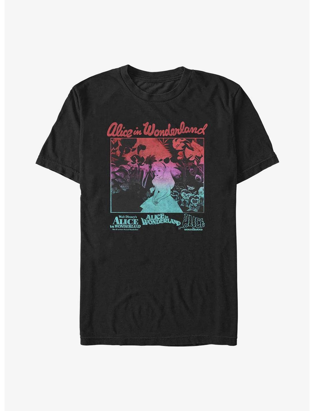 Disney Alice In Wonderland Gradient Poster T-Shirt, BLACK, hi-res