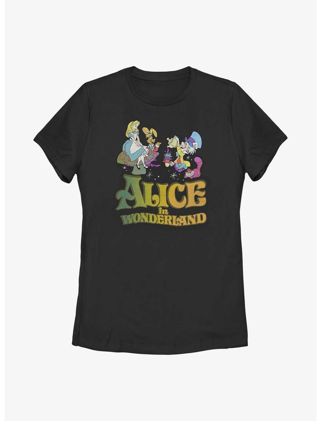 Disney Alice In Wonderland Trippy Title Womens T-Shirt, BLACK, hi-res
