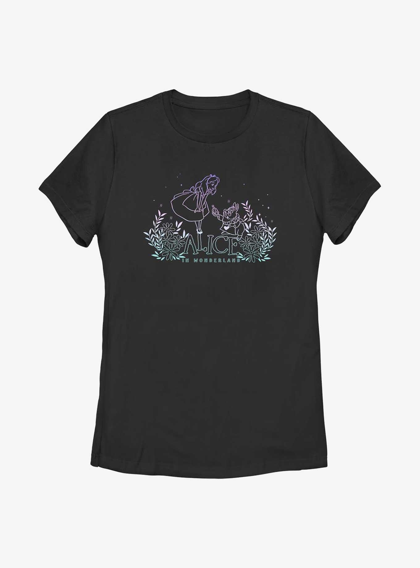 Disney Alice In Wonderland Gradient Alice & White Rabbit Womens T-Shirt, , hi-res