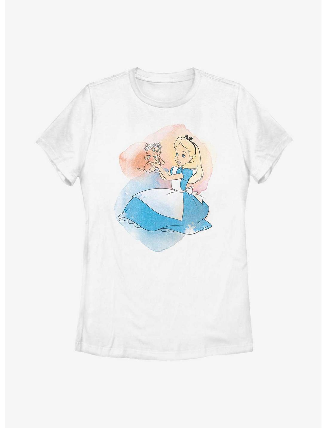 Disney Alice In Wonderland Watercolor Alice Womens T-Shirt, WHITE, hi-res