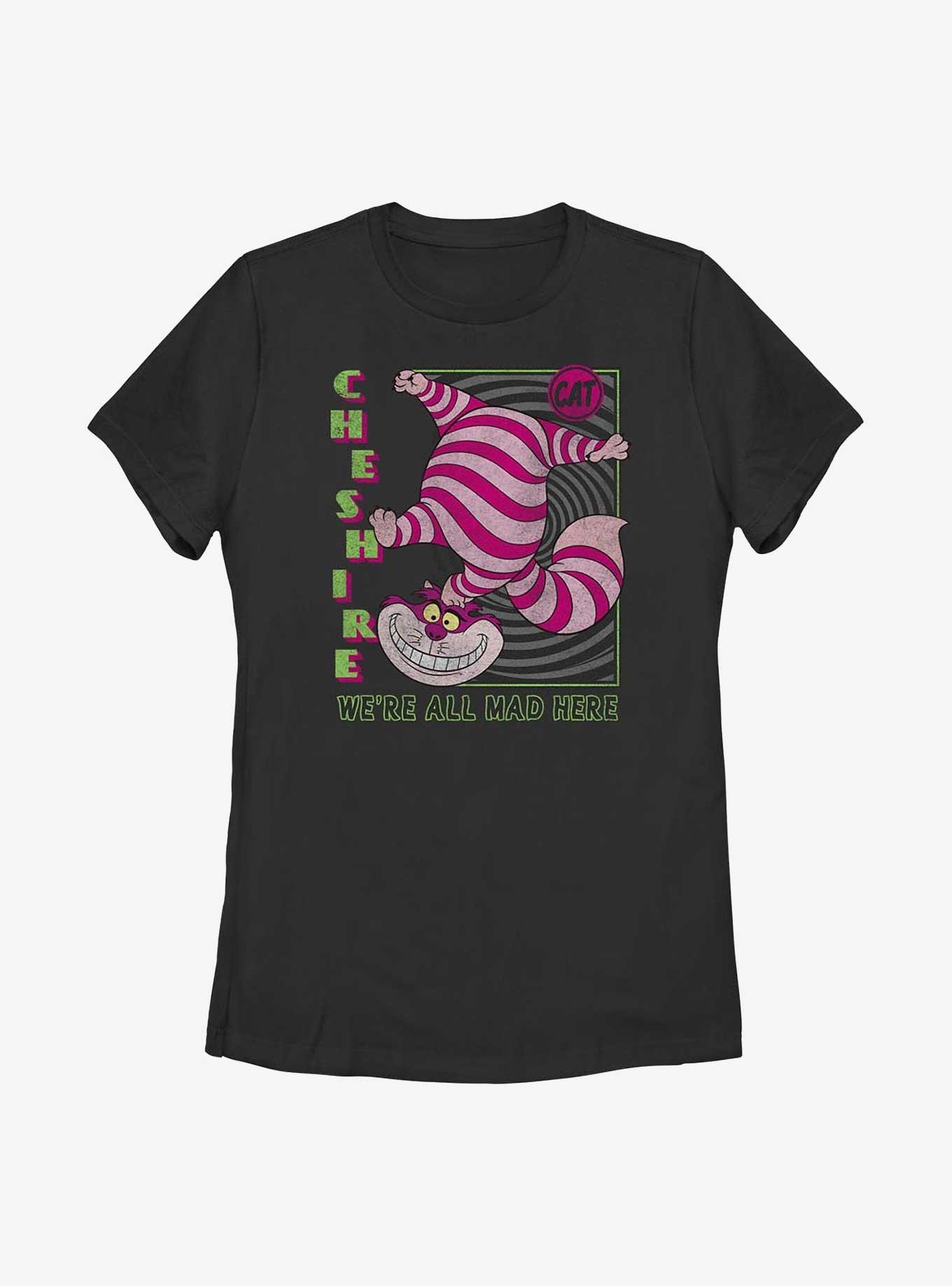 Disney Alice In Wonderland Cheshire Cat We're All Mad Womens T-Shirt, , hi-res