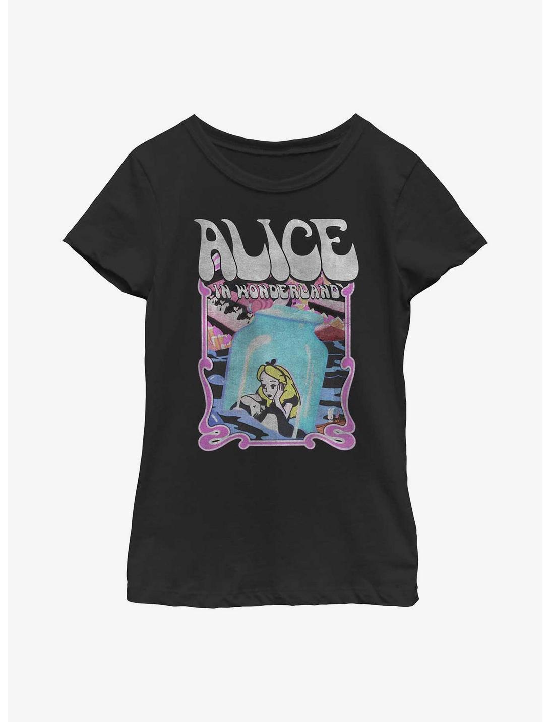 Disney Alice In Wonderland Groovy Poster Youth Girls T-Shirt, BLACK, hi-res