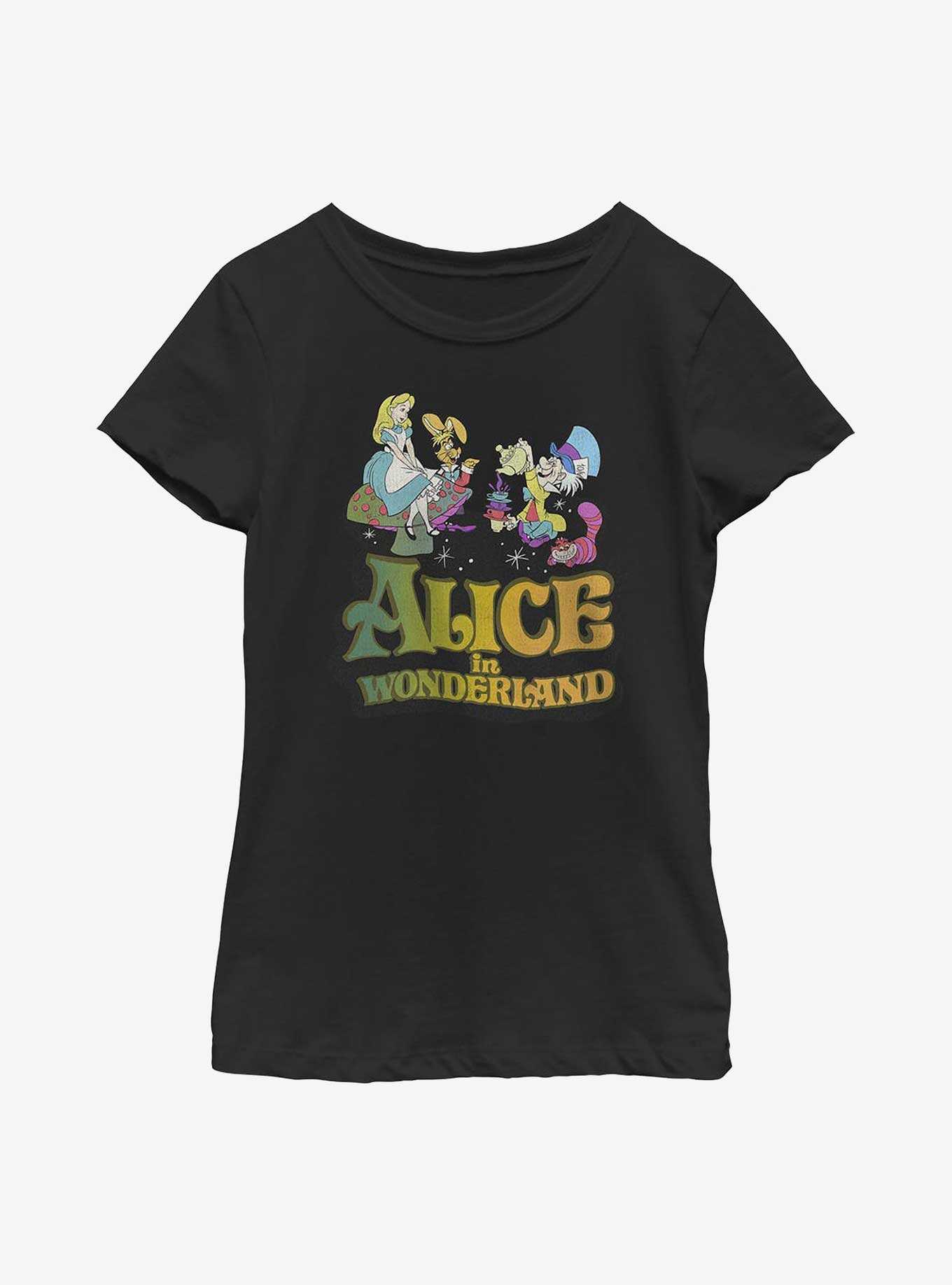 Disney Alice In Wonderland Trippy Title Youth Girls T-Shirt, , hi-res