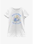 Disney Alice In Wonderland Pastel Stop & Smell The Flowers Youth Girls T-Shirt, WHITE, hi-res