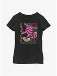 Disney Alice In Wonderland Cheshire Cat We're All Mad Youth Girls T-Shirt, BLACK, hi-res