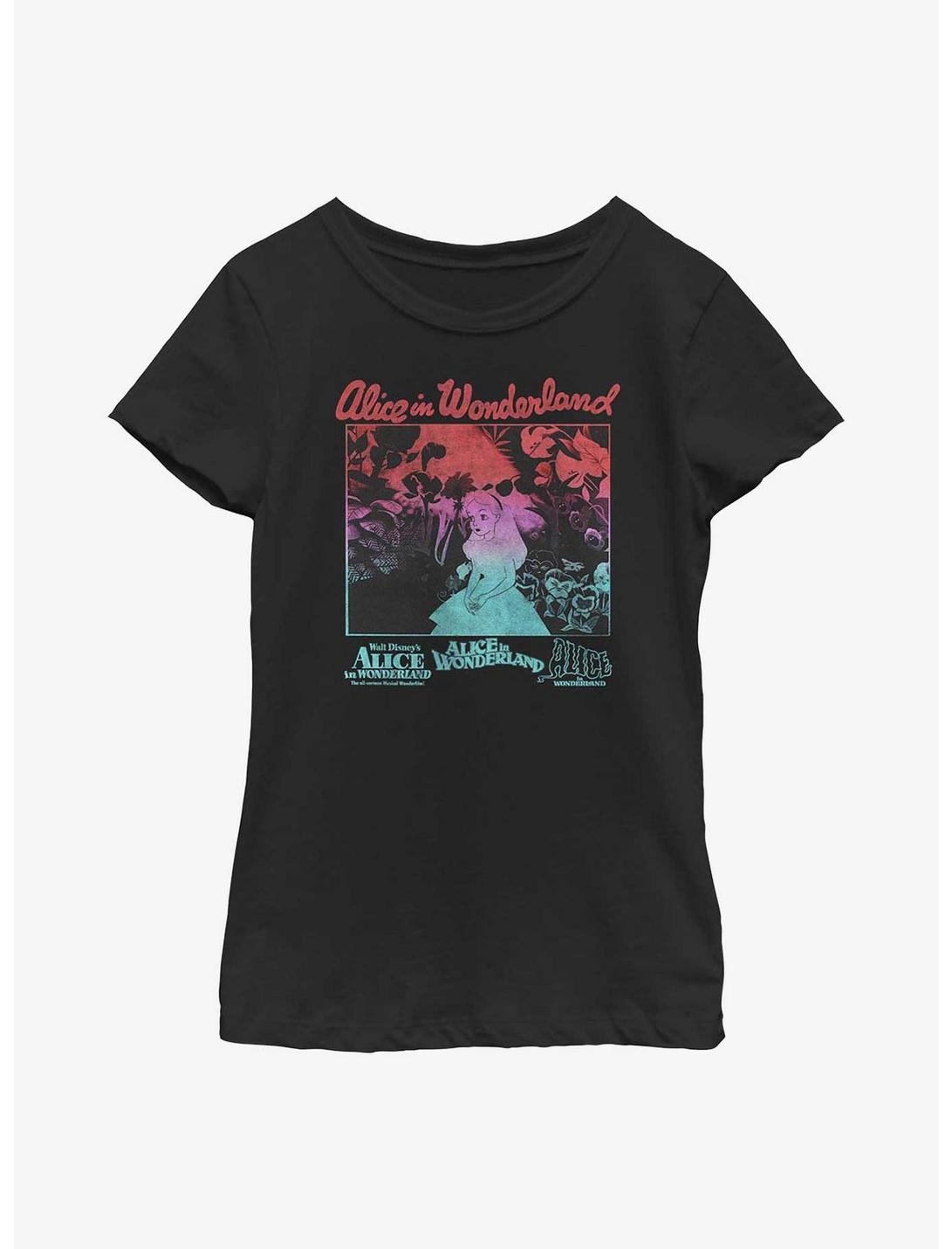 Disney Alice In Wonderland Gradient Poster Youth Girls T-Shirt, BLACK, hi-res