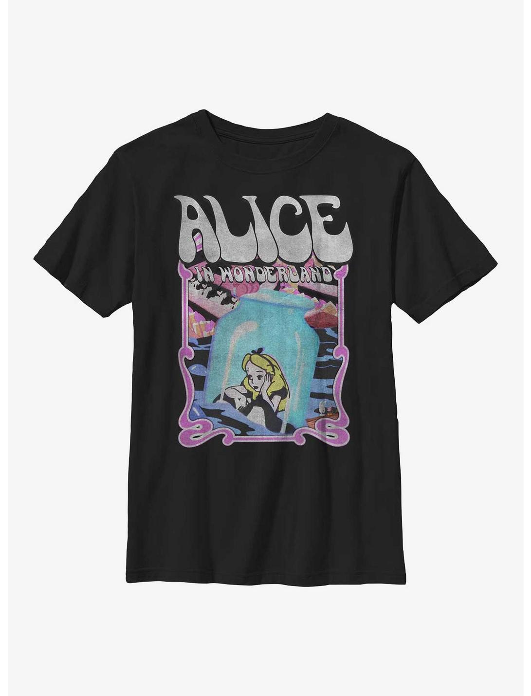 Disney Alice In Wonderland Groovy Poster Youth T-Shirt, BLACK, hi-res