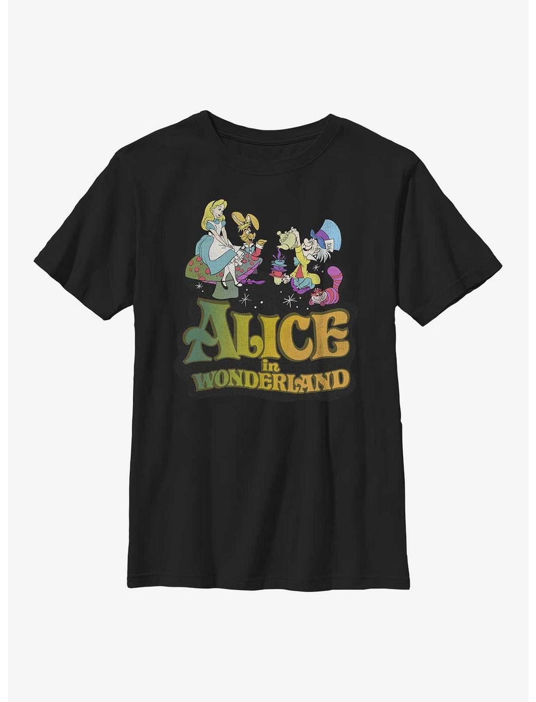Disney Alice In Wonderland Trippy Title Youth T-Shirt, BLACK, hi-res