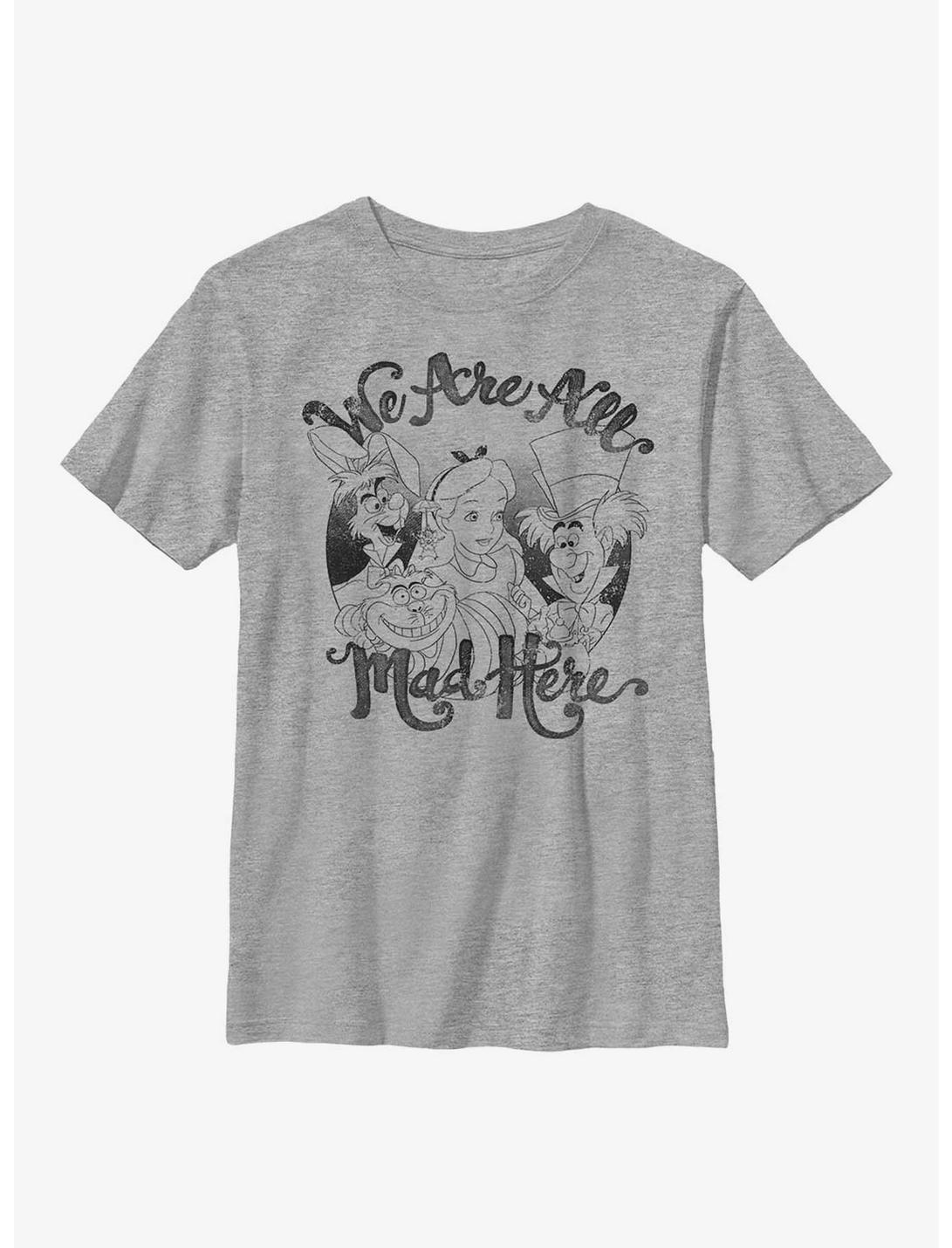 Disney Alice In Wonderland We Are All Mad Here Youth T-Shirt, ATH HTR, hi-res
