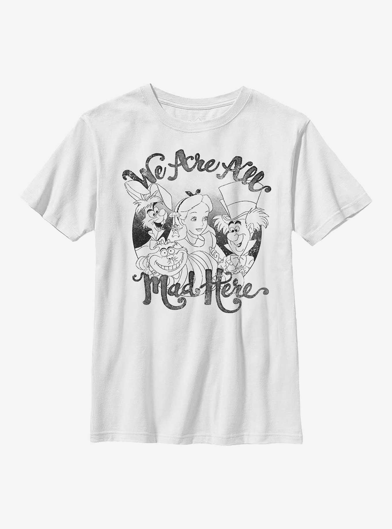 Disney Alice In Wonderland We Are All Mad Here Youth T-Shirt, , hi-res