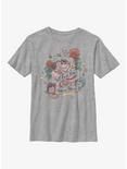 Disney Alice In Wonderland Cheshire Cat Mad Banner Youth T-Shirt, ATH HTR, hi-res