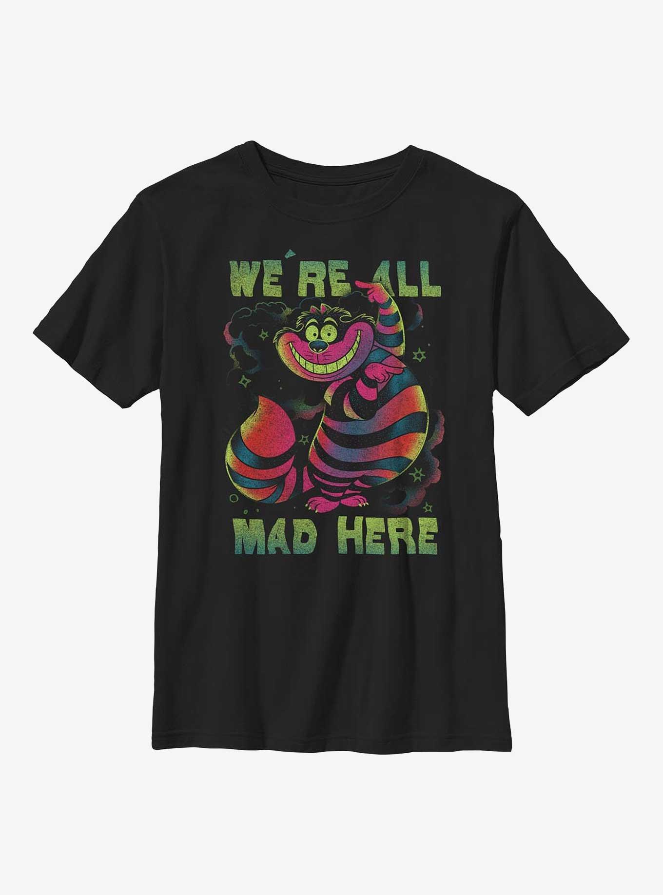 Disney Alice In Wonderland Cheshire Cat All Mad Youth T-Shirt, , hi-res