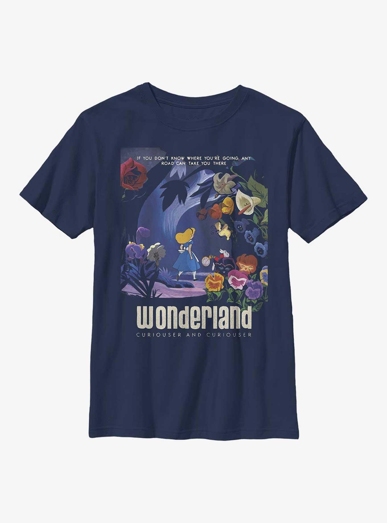 Disney Alice In Wonderland Any Road Poster Youth T-Shirt, , hi-res