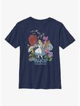 Disney Alice In Wonderland Flower Love Youth T-Shirt, NAVY, hi-res