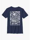 Disney Alice In Wonderland Mad Here Cheshire Cat Card Youth T-Shirt, NAVY, hi-res
