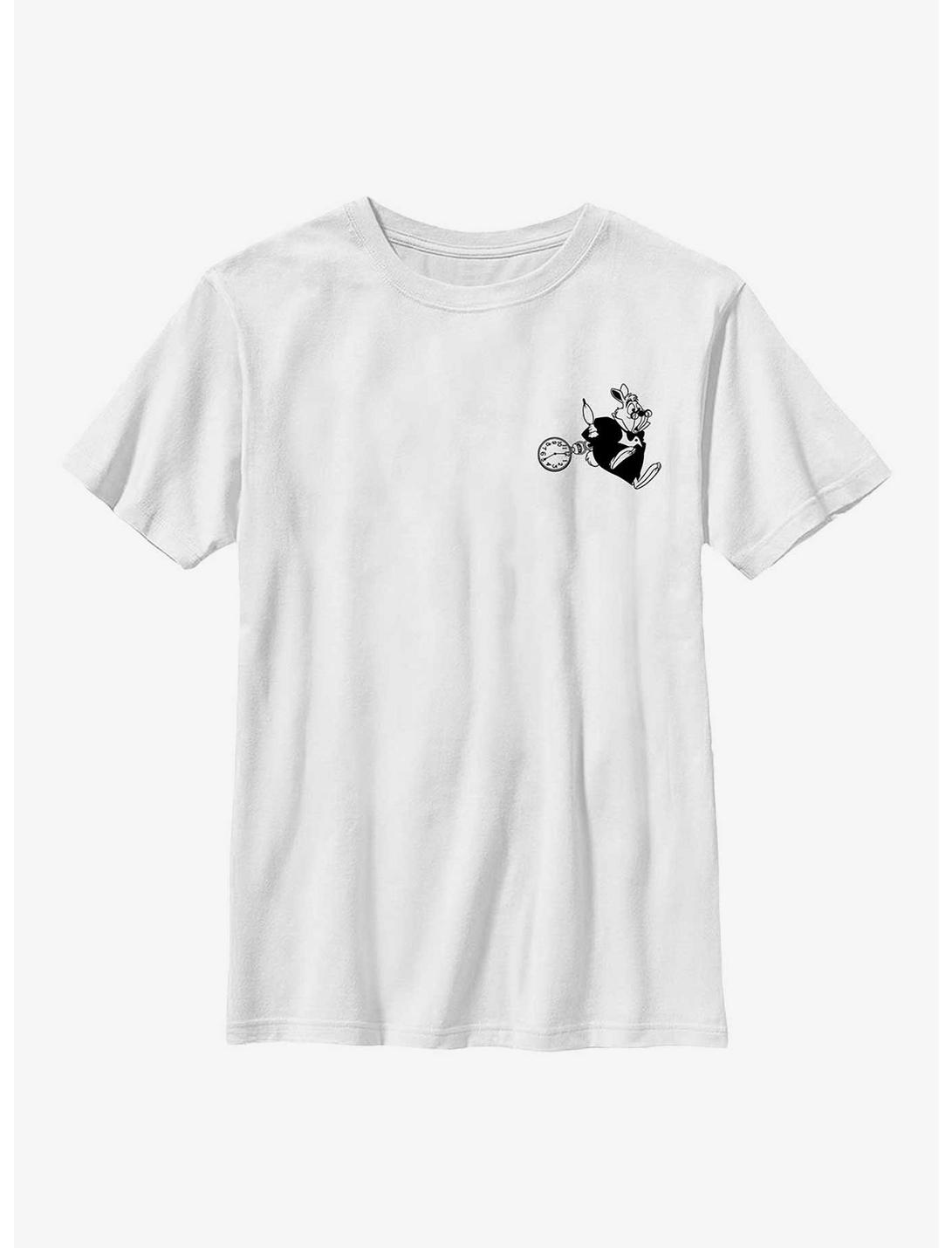 Disney Alice In Wonderland Vintage Line White Rabbit Youth T-Shirt, WHITE, hi-res