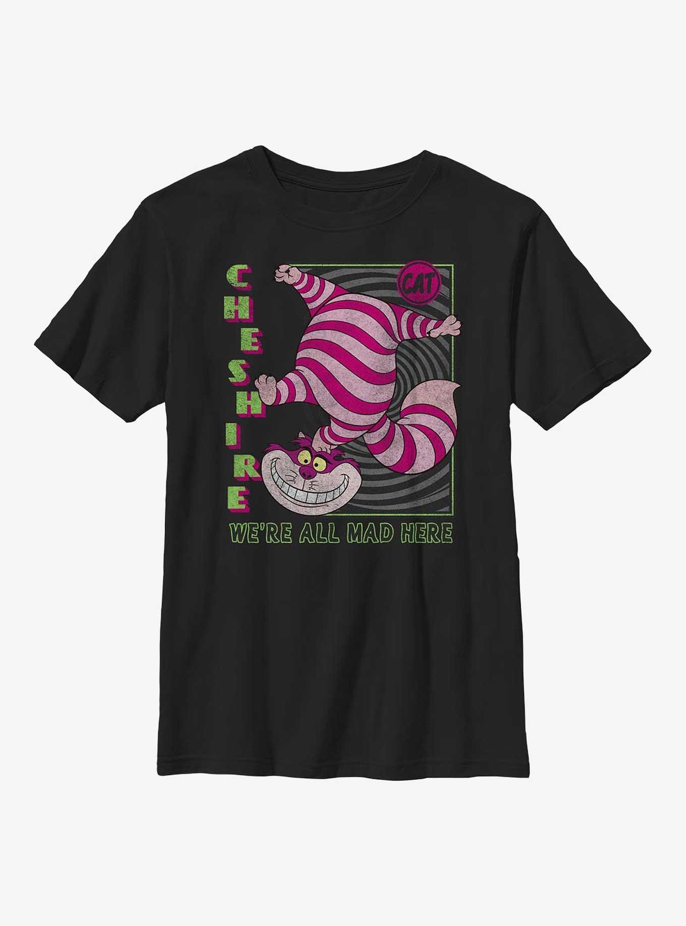 Disney Alice In Wonderland Cheshire Cat We're All Mad Youth T-Shirt, , hi-res