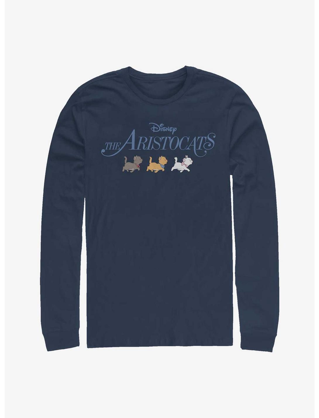 Disney The Aristocats Kitten Walk Logo Long-Sleeve T-Shirt, NAVY, hi-res