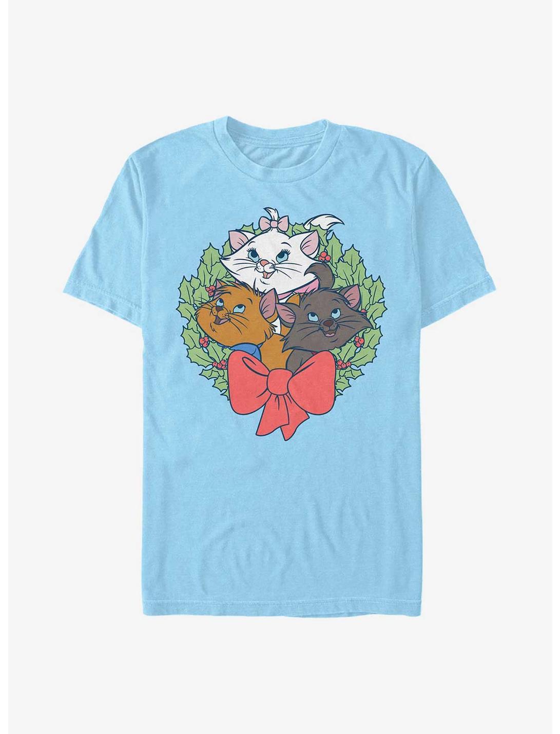 Disney The Aristocats Kitten Wreath T-Shirt, LT BLUE, hi-res