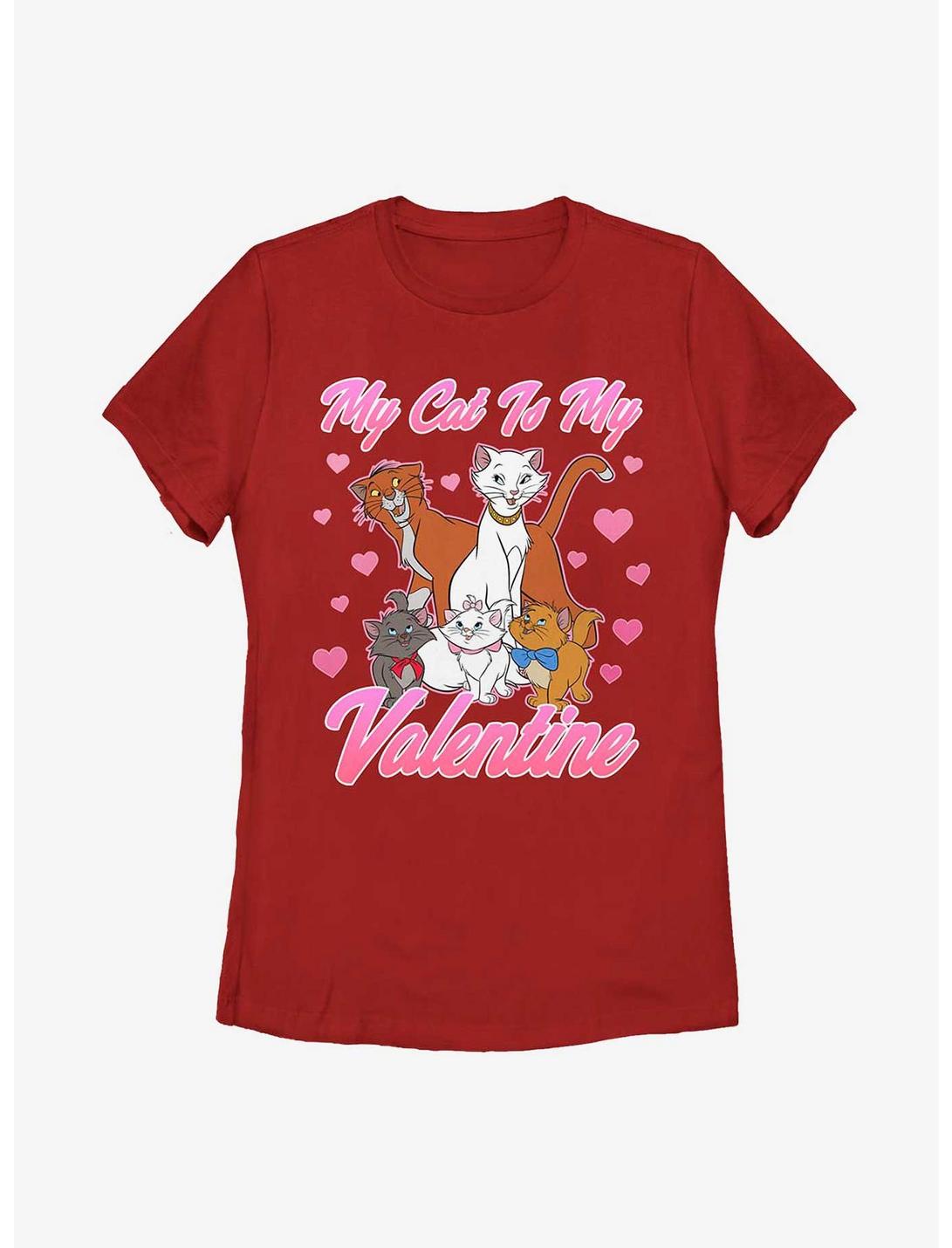 Disney The Aristocats Valentine Cat Womens T-Shirt, RED, hi-res
