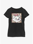 Disney The Aristocats Floral Marie Youth Girls T-Shirt, BLACK, hi-res