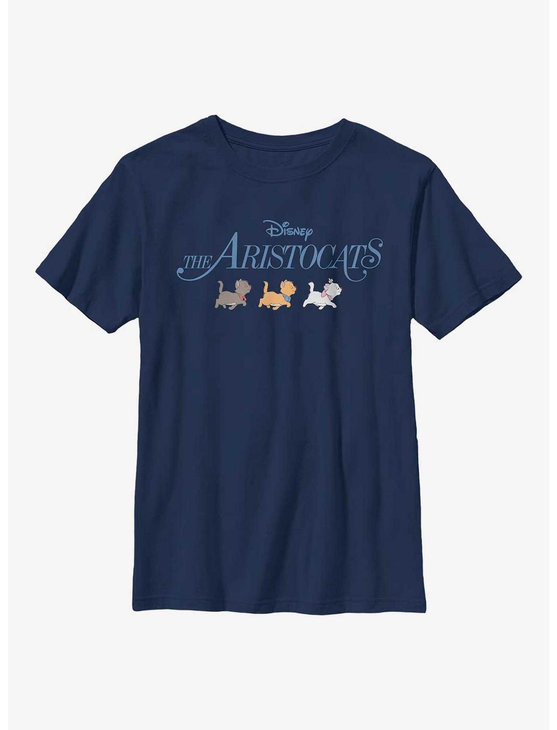 Disney The Aristocats Kitten Walk Logo Youth T-Shirt, NAVY, hi-res