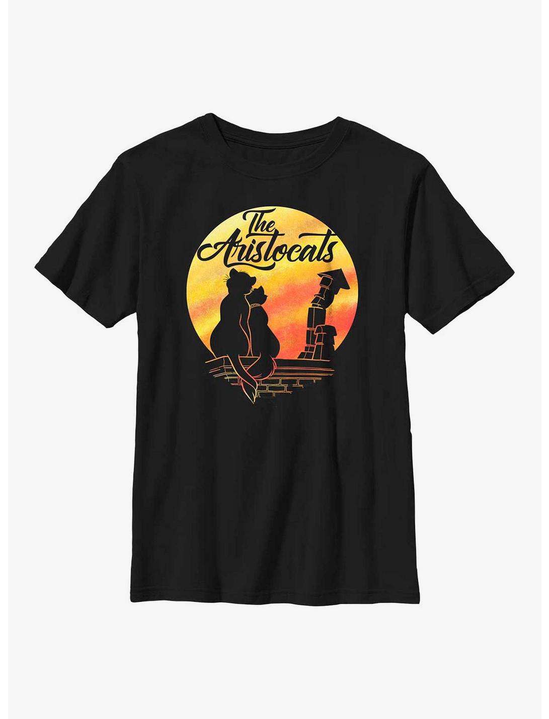 Disney The Aristocrats Moon Silhouette Youth T-Shirt, BLACK, hi-res