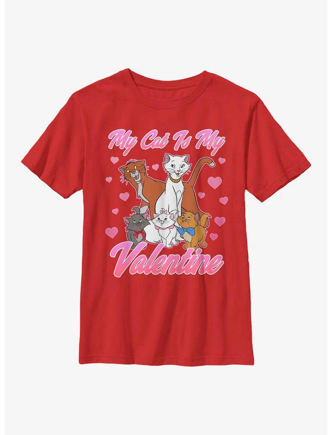 Disney The Aristocats Valentine Cat Youth T-Shirt, RED, hi-res