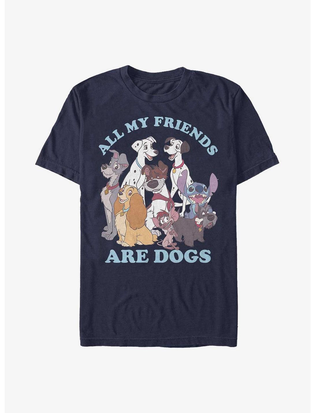 Disney All My Friends Are Dogs T-Shirt, NAVY, hi-res