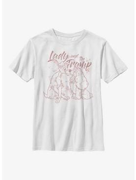 Disney Lady And The Tramp Lineart Youth T-Shirt, , hi-res