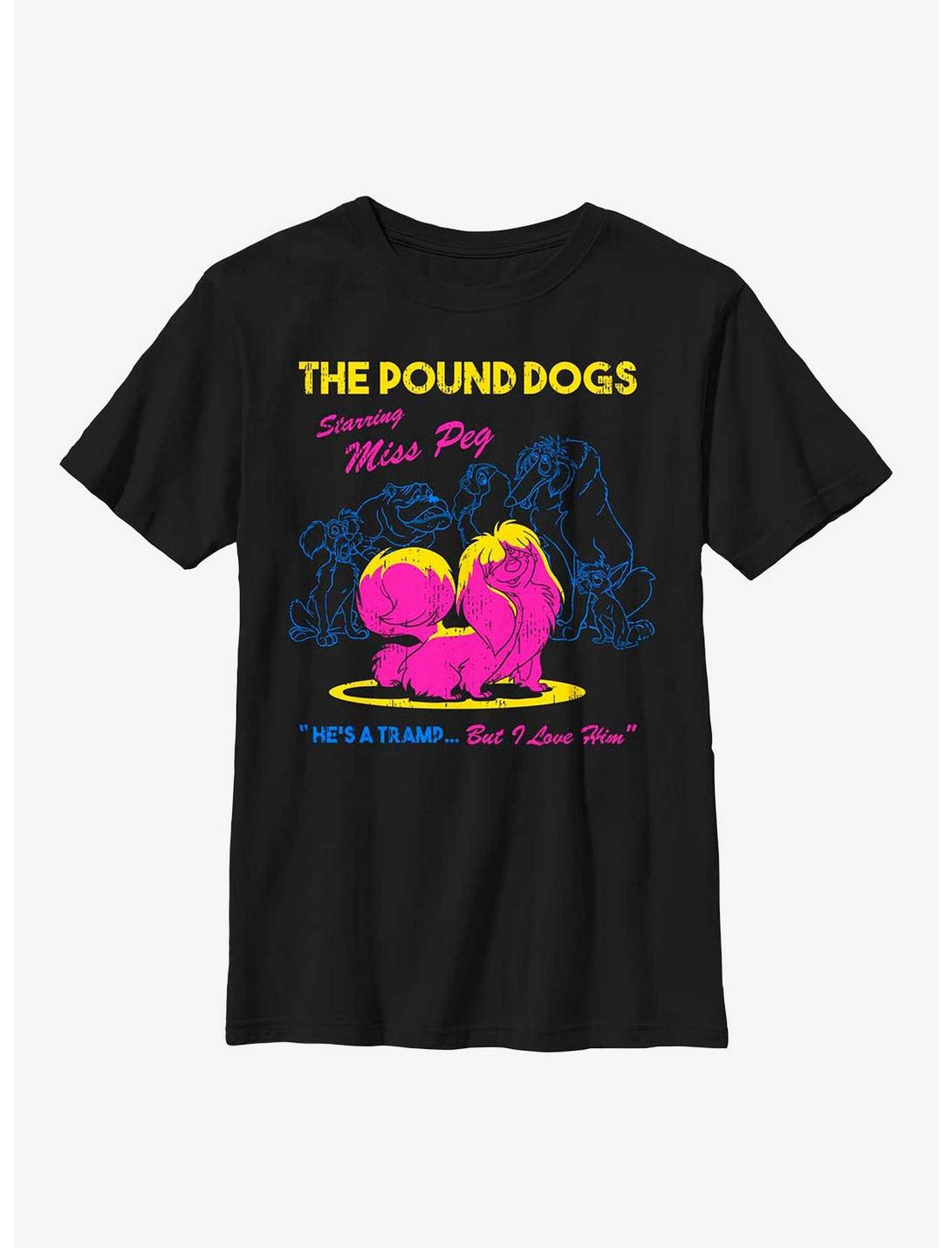 Disney Lady And The Tramp Miss Peg The Pound Dogs Youth T-Shirt, BLACK, hi-res