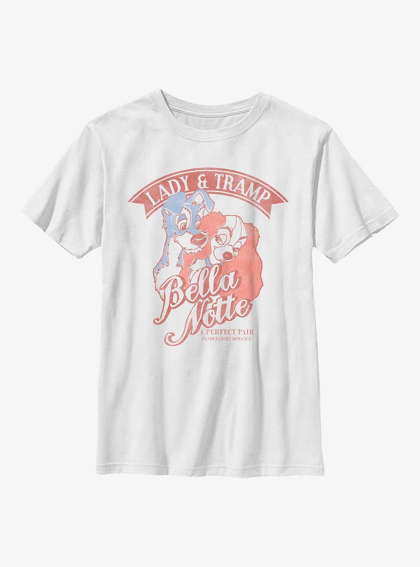 Disney Lady And The Tramp A Perfect Pair Youth T-Shirt, WHITE, hi-res