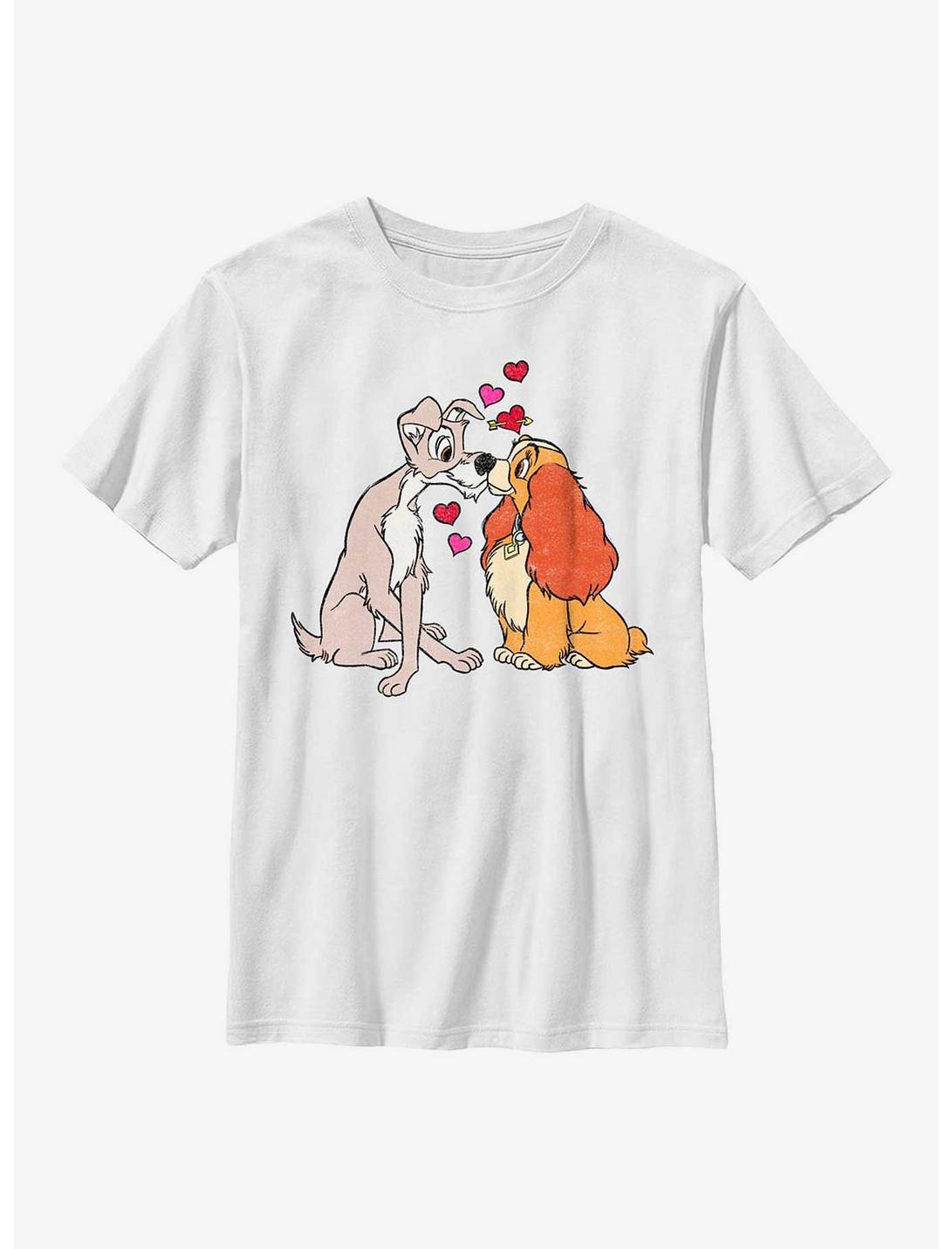 Disney Lady And The Tramp Puppy Love Youth T-Shirt, WHITE, hi-res