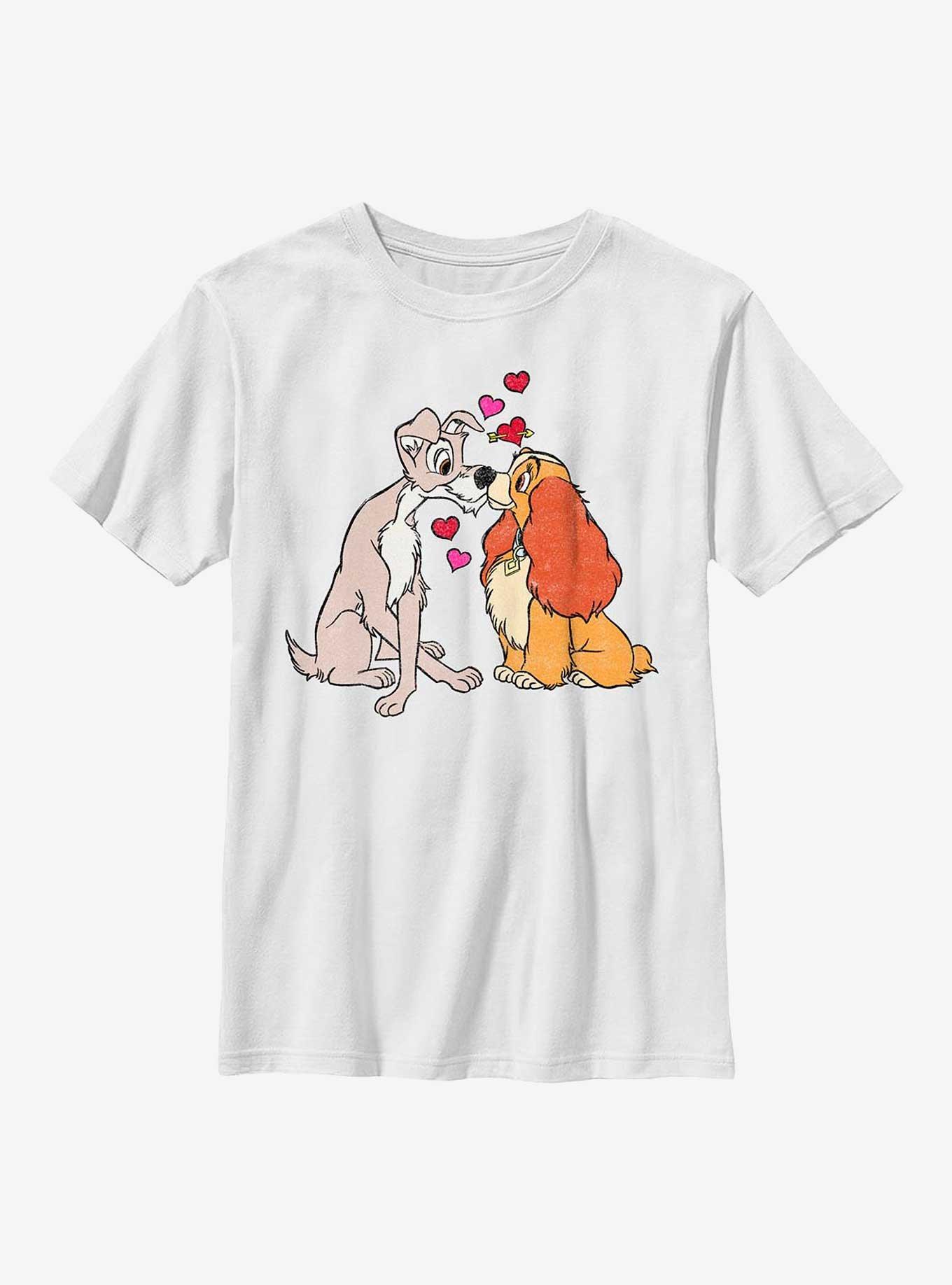 Disney Lady And The Tramp Puppy Love Youth T-Shirt, WHITE, hi-res