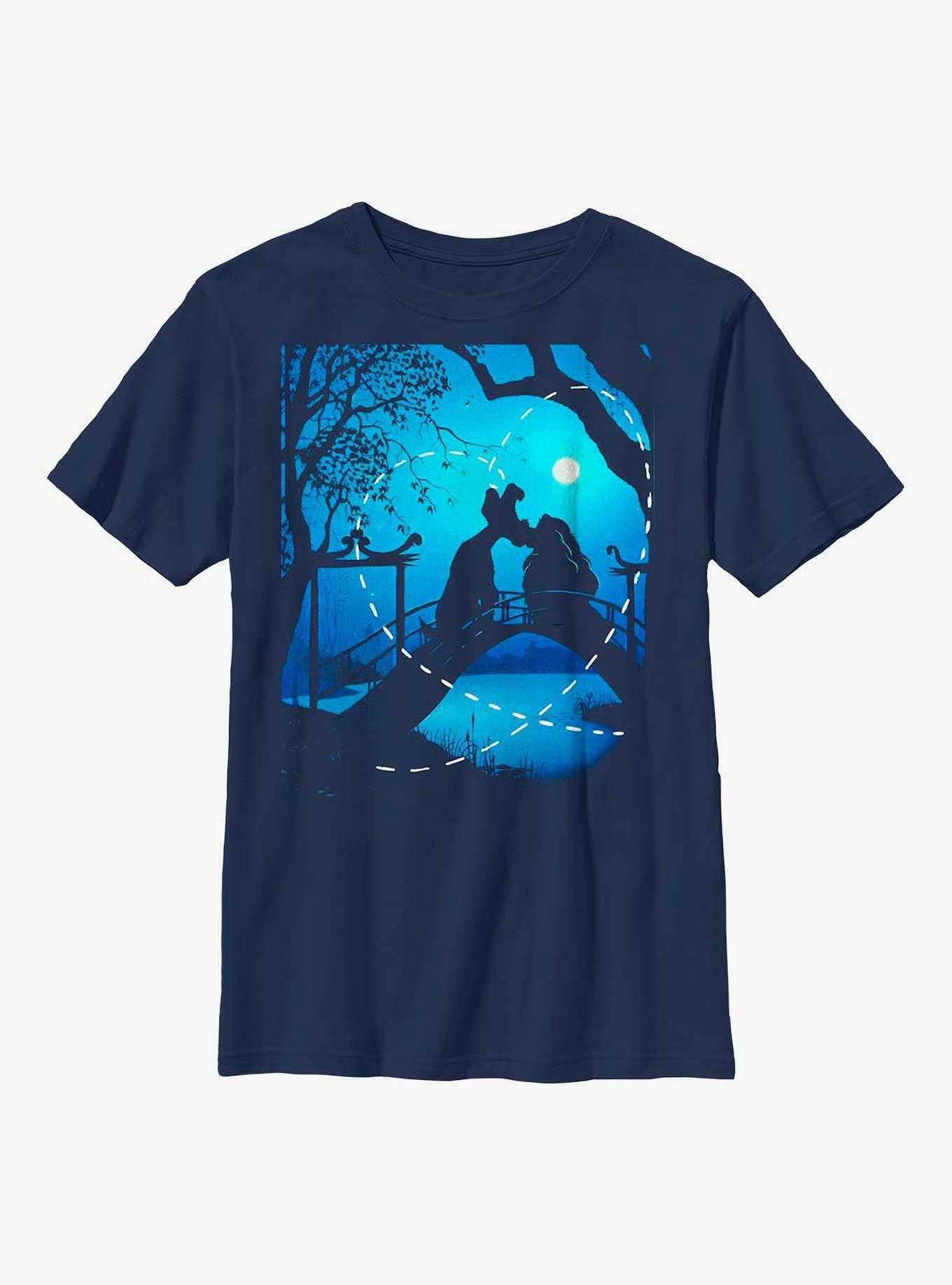 Disney Lady And The Tramp Silhouette Love Youth T-Shirt