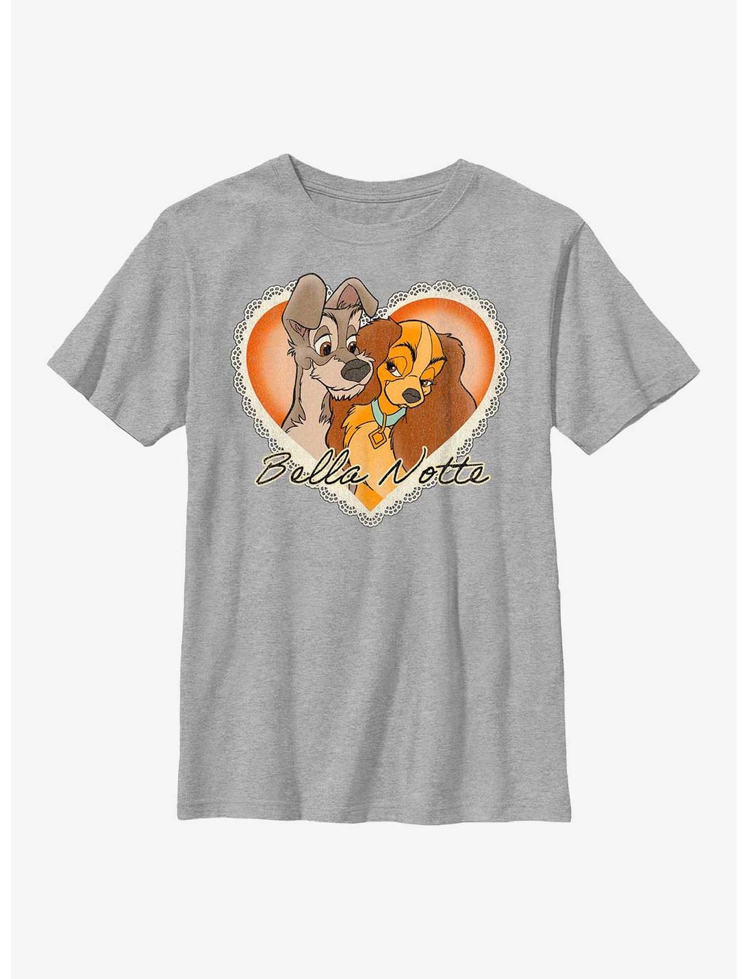 Disney Lady And The Tramp Vintage Bella Notte Youth T-Shirt, ATH HTR, hi-res