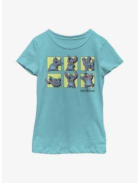Disney Lilo And Stitch Many Poses Of Stitch Youth Girls T-Shirt, , hi-res