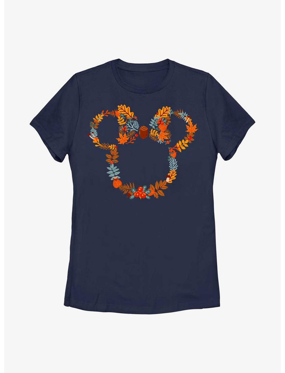 Disney Minnie Mouse Autumn Wreath Womens T-Shirt, NAVY, hi-res