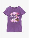 Disney Minnie Mouse Flower Girl Youth Girls T-Shirt, PURPLE BERRY, hi-res