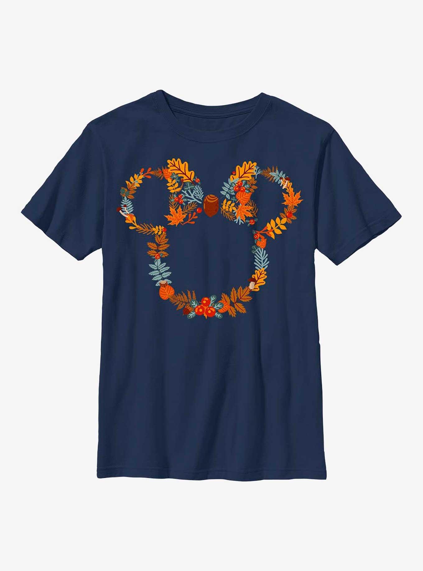 Disney Minnie Mouse Autumn Wreath Youth T-Shirt, , hi-res