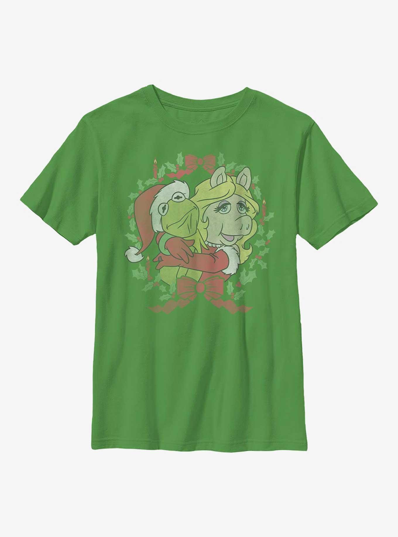 Disney The Muppets Kermit & Miss Piggy Wreath Love Youth T-Shirt, KELLY, hi-res