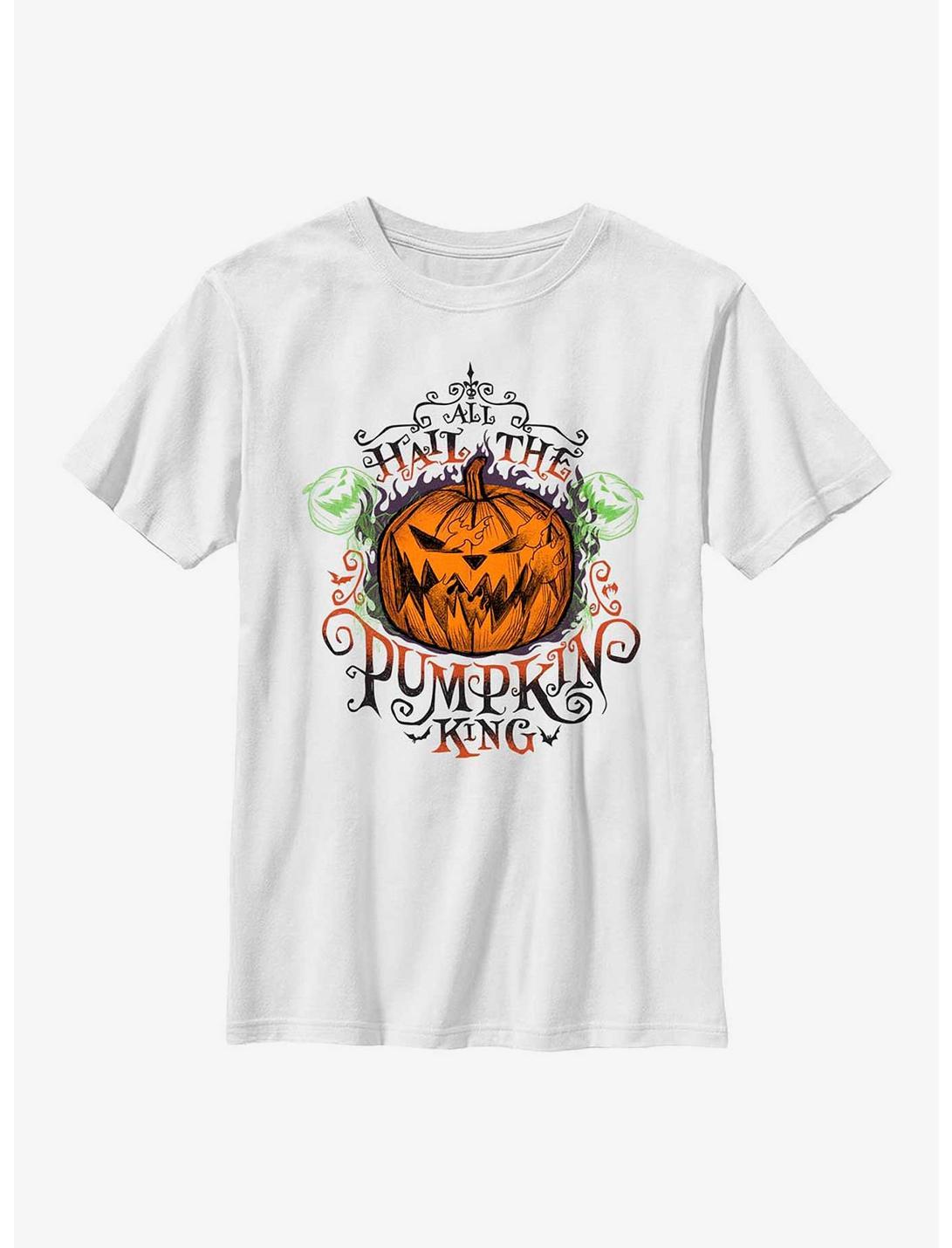Disney The Nightmare Before Christmas All Hail The Pumpkin King Youth T-Shirt, WHITE, hi-res