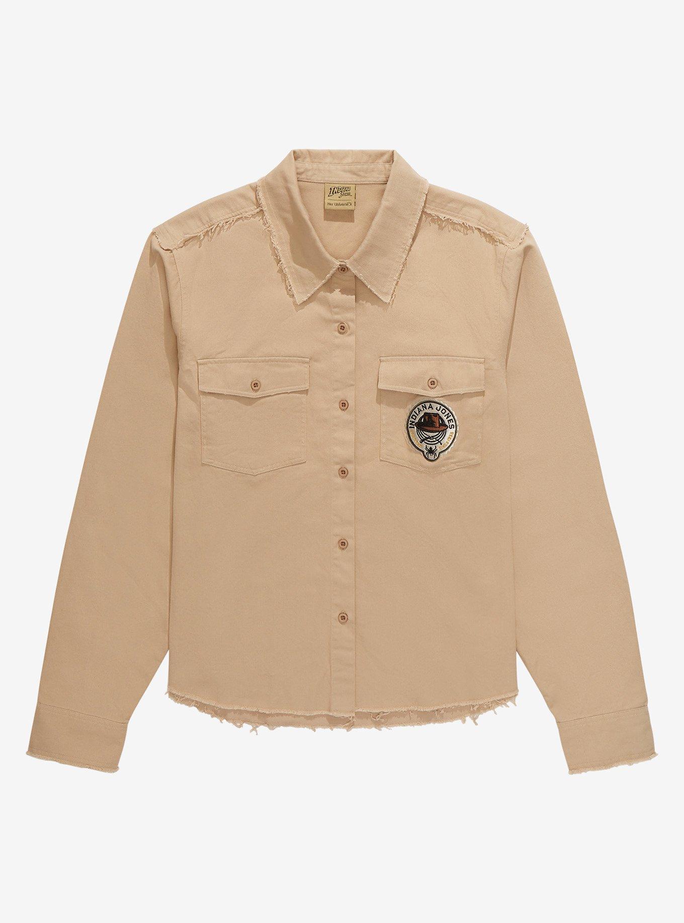 Our Universe Indiana Jones Patch Utility Overshirt - BoxLunch Exclusive, TANBEIGE, hi-res