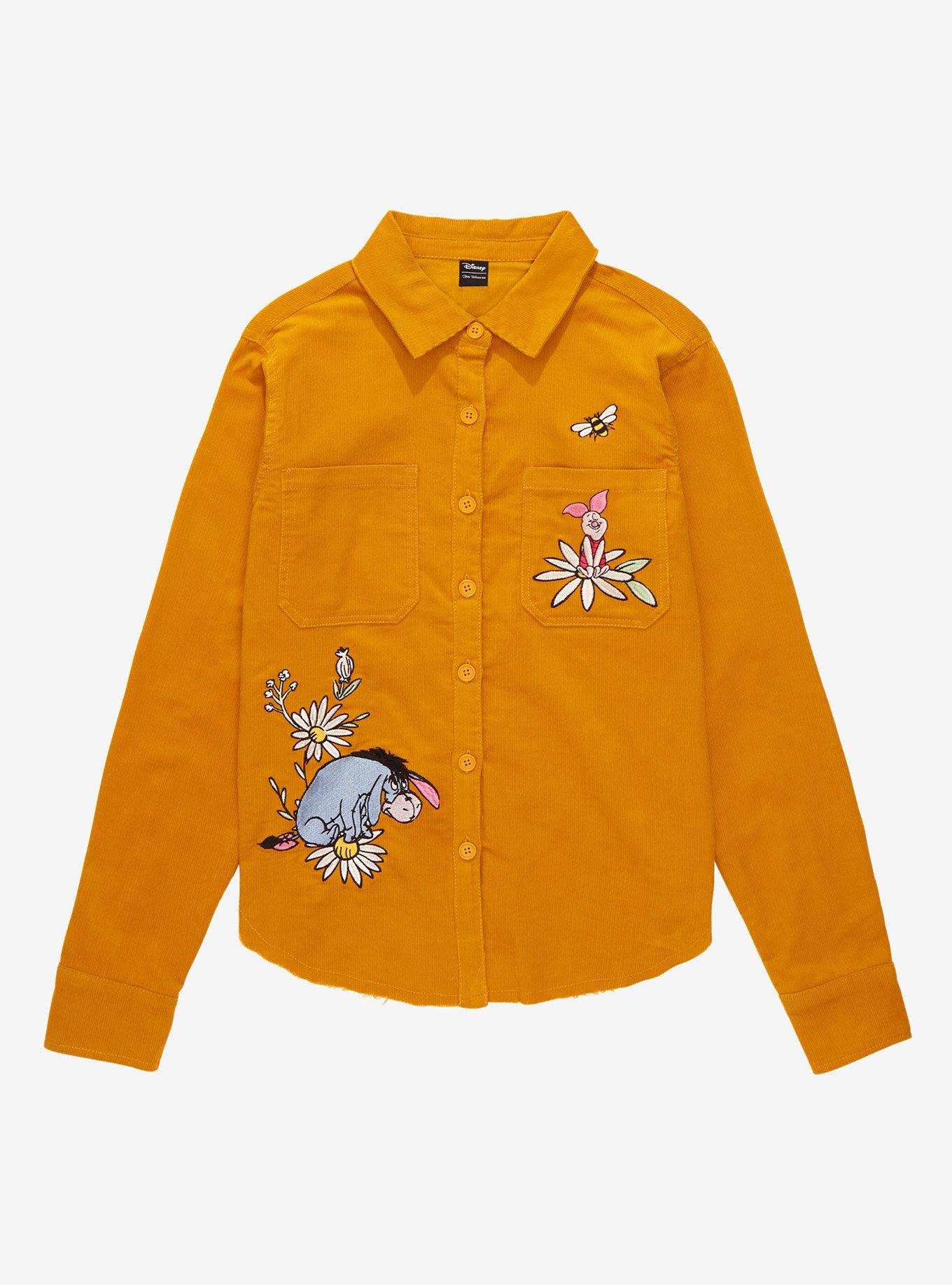 Her Universe Disney Winnie the Pooh Pooh & Friends Embroidered Overshirt - BoxLunch Exclusive, MUSTARD, hi-res