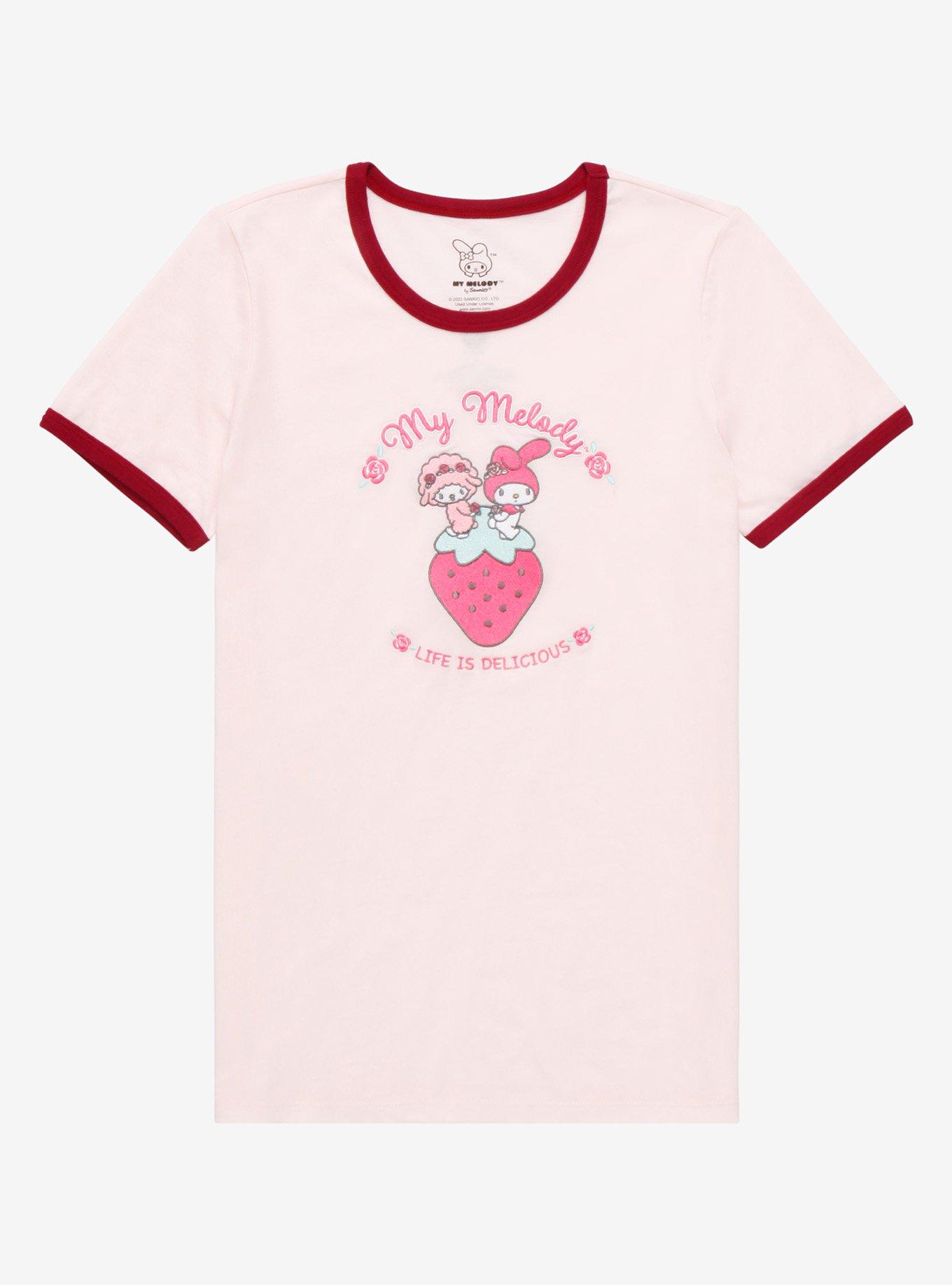 Sanrio My Melody & My Sweet Piano Life is Delicious Women's Ringer T-Shirt - BoxLunch Exclusive