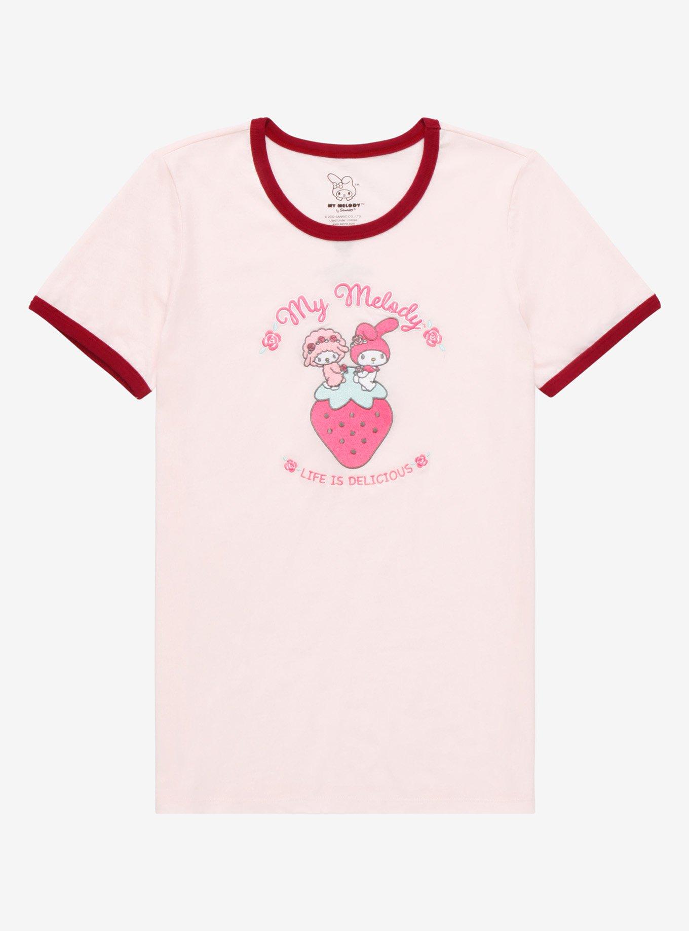 Sanrio My Melody & My Sweet Piano Life is Delicious Women's Ringer T-Shirt  - BoxLunch Exclusive