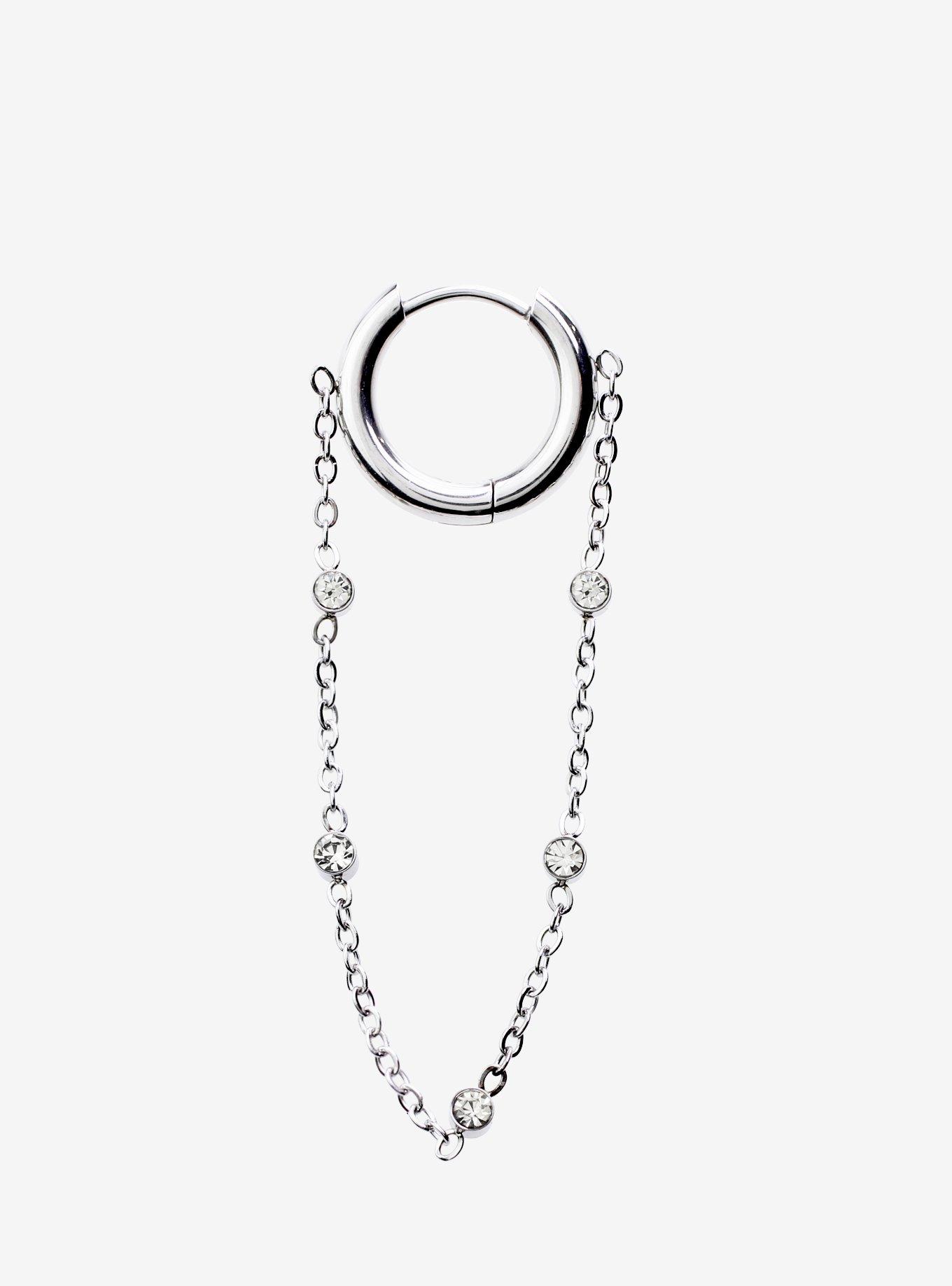 Steel Sparkle Chain Hinged Segment Ring, , hi-res