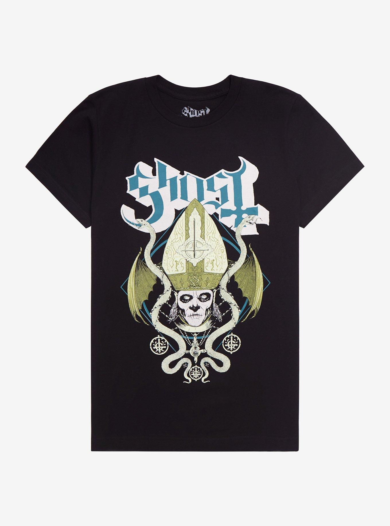 Ghost Papa Emeritus IV & Serpents Boyfriend Fit Girls T-Shirt | Hot Topic