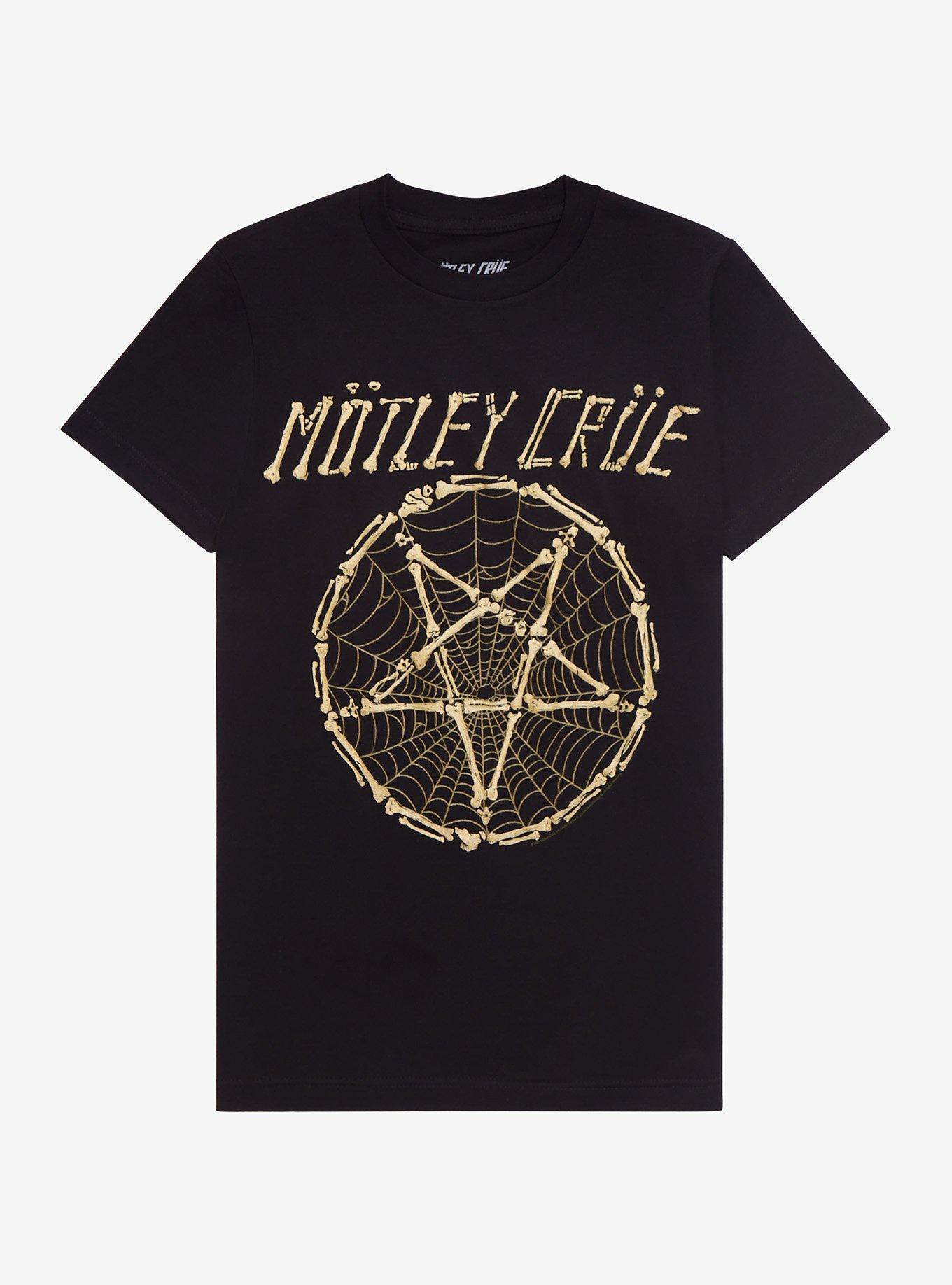 Motley Crue Bones Pentagram Girls T-Shirt, BLACK, hi-res